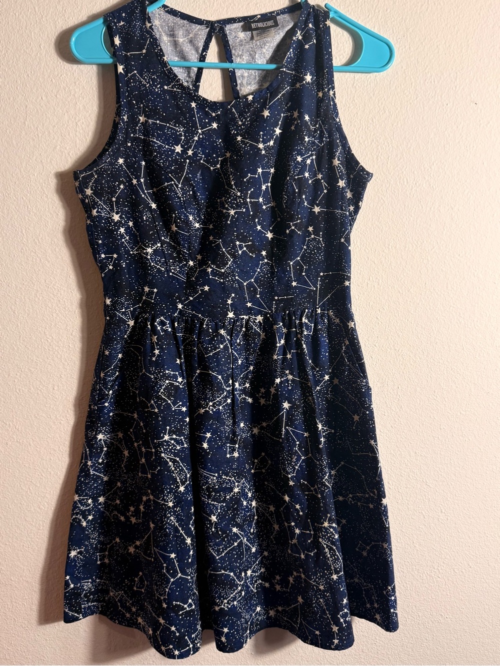 Retrolicious Navy Constellation Print Sleeveless Dress Small Whimsy Whimsical